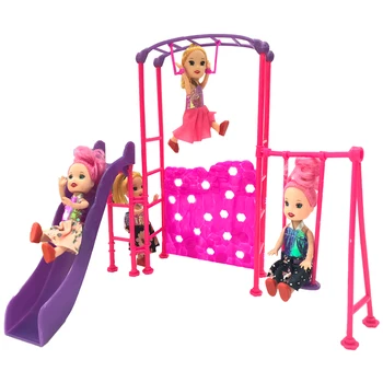 NK Viena Lelle Piederumi Park Slaidu, šūpoles, Rotaļlietas, Atrakciju Ierīces Barbie 1/6 Lelle Bērnudārza meitene spēlēt māju DZ