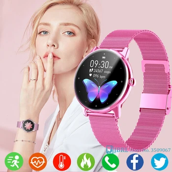 Pilna Kārta Touch Smart Watch Sievietes Vīrieši Smartwatch Fitnesa Tracker Dāmas Smart Pulksteni Andoid IOS Top Bluetooth Smart-skatīties