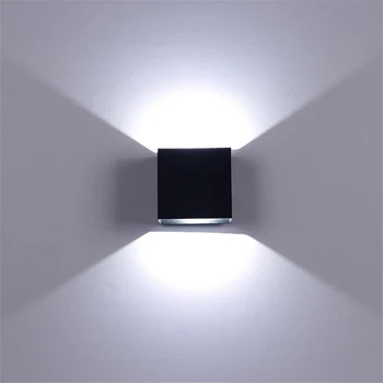 Mini melns balts sienas lampas dekoratīvās apdares Cube guļamistaba gaismas Mūsdienu Mājas luces led decoracion dormitorio salīdzinot augšu, uz leju, projekcijas
