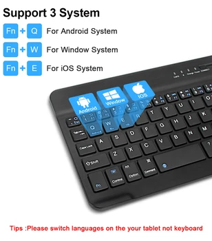 Bezvadu Tastatūru, Uzlādējamā bluetooth Tastatūru bez trokšņa, Ergonomiskā Tastatūra iPad Huawei Sansumg Tablet PC Tālruni