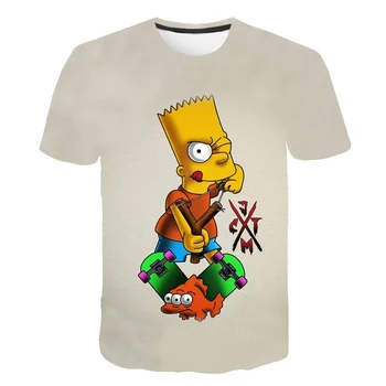 Simpsoni māte un tēvs laimīgi smieklīgu t kreklu Zēniem 3D iespiests t-krekli ar Īsām piedurknēm Harajuku stils t streetwear topi