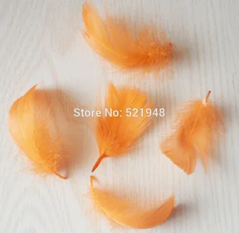 Vairumtirdzniecības 200pcs Oranžā Krāsā, 4-8cm Īstu Zosu spalvu kāzu cepure, matu aksesuāri, amatniecības pieņemšanas