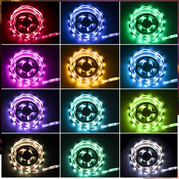 RGB Wifi LED Strip Gaismas DC12V Elastīga Gaismas 5050 5M/10M Ūdensdrošs Led Stripled tiras diožu elastīgās lentes contoller+led plug