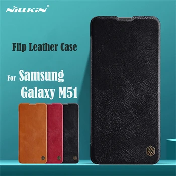 Samsung Galaxy M51 Flip Gadījumā Attiecas Nillkin Qin Ādas Pārsegu Karte Kabatas Maku Gadījumos, Samsung M51 Tālrunis Somas