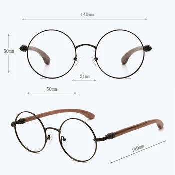 HDCRAFTER Īsta Koka Sakausējuma Brilles Rāmis Vīriešu, Sieviešu Vintage Kārta Tuvredzība Optiskie Rāmji Recepšu Brilles Briļļu Bezskrūvju