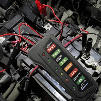Mini 12V Automašīnas Akumulatoru Testeris 6 LED Gaismas Displejs Auto Auto Diagnostikas Instruments, Auto Akumulatoru Ģeneratora Transportlīdzekļu Motociklu