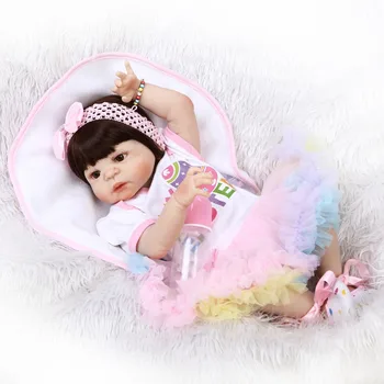 NPK silikona pilna ķermeņa atdzimis lelles reāli roku darbs bērnu lelles meitene modes bērniem rotaļlietas Ūdensizturīgs Boneca Modeļa Dzimšanas dienas Dāvanas