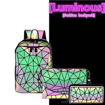 Modes uzstādīt Sieviešu mugursoma PVC hologrāfiskā gaismas mugursoma Dāmas Back Pack meitene Mugursoma soma aploksnē pleca soma