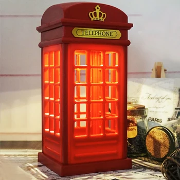 2019 Portatīvo Retro Londonā Telefona Būdiņā USB Nakts Gaismu Uzlādējams Galda Lampa Mājas Guļamistaba Jauno Gadu Dekori
