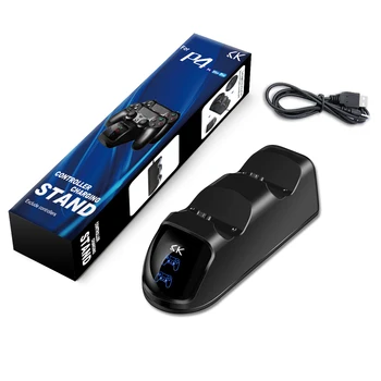 Oriģināls Jaunākās Fast Charger Doks Dual USB Uzlādes Statīvs Sony PlayStation PS4 Kontrolieris Fast Charger