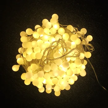 110V / 220V Matēts Bumbiņas LED String Gaismas 10m 30m 20m 50ma Pasaku Ziemassvētku Vainags par Brīvdienu Puse Kāzu Mājas Āra Dekoru