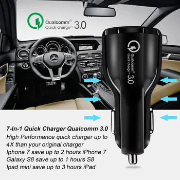 Auto Lādētājs Usb Ātrās Uzlādes 3.0 Mobilais Tālrunis Dual Usb Automašīnas Lādētājs Qc 3.0 Ātrās Uzlādes Adapteri Mini Usb Auto Lādētāju