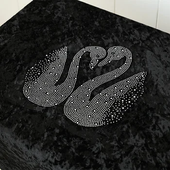 Black Swan apaļā Galda Drānu Britu Mīļotājiem Mūsdienu Vienkārši Modes Samta Galdauts Kāzu galda drānu ar gulbja apdare