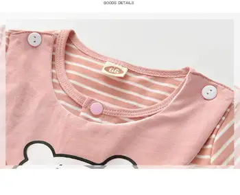 Jaundzimušo Bērnu drēbes meitenēm Vasaras Bērnu Zēns Romper kokvilnas rozā Meitene Drēbes 6-18m īsām piedurknēm Dzīvnieku Mazulis Jumpsuit Kostīms