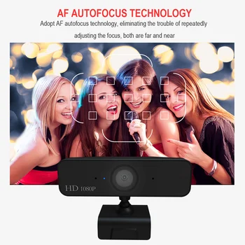 USB Web Kamera 5 Megapikseļu Auto Focus HD Webcam 1080P Web Kameras Cam Video Konference ar Mikrofonu, lai Portatīvo Datoru
