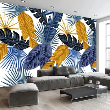 3D Tapetes Mūsdienu Rokām apgleznotas Banānu Lapu Augu Sienas Dzīvojamā Istabā, Guļamistabā, Mājas Dekoru Pašlīmējošas Ūdensizturīgs Sienas Uzlīmes