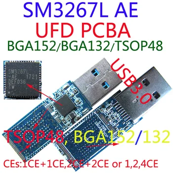 SM3267L UFD PCBA, TSOP48+BGA152/BGA132 Dual-Pad ,3267AE USB3.0 FLASH DRIVE PCBA, DIY UDF Komplekti, SM3267 KONTROLIERIS, 4CE MAKS.