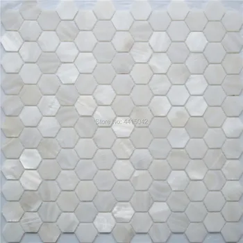 Perlamutra mozaīkas flīžu mājas apdare backsplash un vannas istabu sienas flīzes balts sešstūra modelis 1 kvadrātmetru/daudz AL075