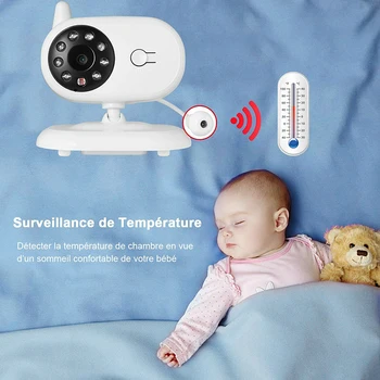 3.5 collu Bezvadu Video Krāsu Baby Monitors ar Augstu Izšķirtspēju, Bērnu Aukle Drošības Kamera Nakts Redzamības Temperatūras Uzraudzība