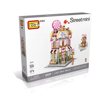 LOZ Mini Bloķē Pilsētas Skatu Riekstu veikals, rotaļlietu veikals, spēļu zāle konfektes veikalos Modeļu Veidošanas bloku Ziemassvētku Rotaļlieta Bērniem