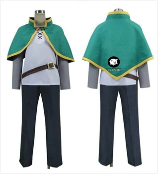 Kono (kono) Subarashii Sekai ni Shukufuku o! Satou Kazuma KonoSuba Kazuma Cosplay Kostīms, Zaļš Komplekts Apģērbi