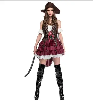Walson Cosplay Grupa Karību jūras Pirāti Kostīms Sieviešu Pirātu Fancy Dress Kostīmi Pirātu Tērpu Halloween
