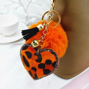 Jaunā korejiešu samta rhinestone leopard raksts patīk matu bumbu, atslēgu, gredzenu, kulonu bell piederumu soma soma ornaments