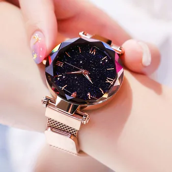 Zvaigžņotā debess sieviešu pulksteņi modes magnēts Skatīties un Aproču komplekts sievietes rokas pulkstenis romiešu dāvana pulkstenis Relogio Feminino