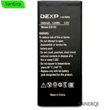 ES135 par DEXP IXION ES135 Akumulators mobilo telefonu Rezerves 1800 mAh Augstas Kvalitātes