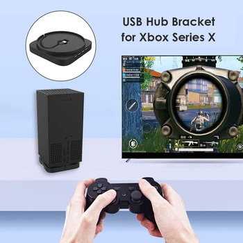 JAUNS Vertikāls Statīvs Xbox Sērijas X ar 4 Portu USB 2.0 Hub Zilās Gaismas Šūpulis Bāze, Spēļu Konsoles Piederumi