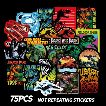 75 Gab Jurassic Park Grafiti Uzlīmes Dinozauru Seris Dzīvnieku Funny Uzlīmes Uz Bagāžas Klēpjdatoru Notebook Motociklu Rotaļlietas Uzlīmi