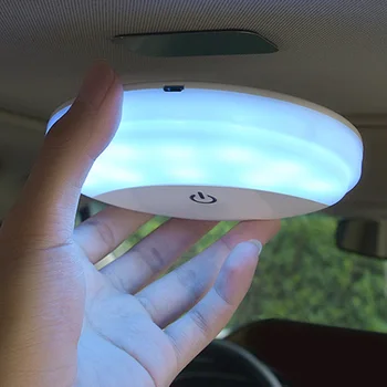 Universālais Portatīvo Auto Jumta Griestu Dome Magnētisko Lasīšanas Gaismas LED Lampas, USB Uzlāde, Balta un Zila Apgaismojuma Krāsu Lasīšanas Gaismas
