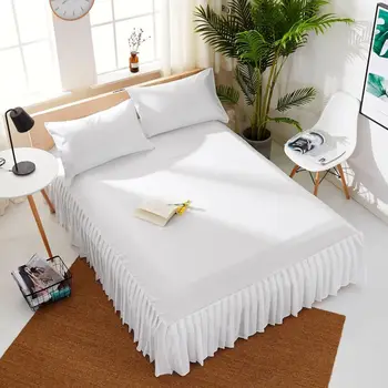 White Tīrtoņa Krāsas Gultas Pārklājs Mīksto Slīpēšana Skaistumu Gultas Svārki Karalis, Karaliene Double Size Bed Cover