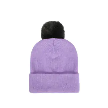 Kažokādu bumbu Beanie Ziemas cepures, lai sieviete custom logo cap DIY vilnas sajauc mīkstu vilnas cepure gudrs silts dāmas gadījuma hKnitted cepuri 2020