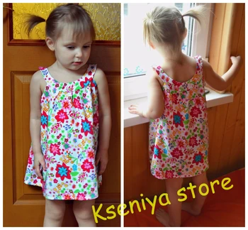 Kseniya bērniem līdz 2017. jaunas meiteņu vasaras kleita meitenēm kleitas bērnu beach bohēmietis dress 0-5 gadi Bērnu Gadījuma bērni cute kleitu