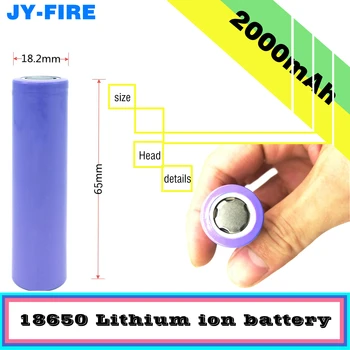 10pcs/daudz New18650 Uzlādējamo akumulatoru baterijas 2000 mah 3,7 V Li-ion Faktisko jaudu 2000mah
