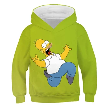 Jaunu 3D Simpson sporta Krekls Hoodies Bērniem, hoodies Meitenes Zēni Bērni ar garām Piedurknēm poliestera Rudens un ziemas Simpsons Topi Apģērbi