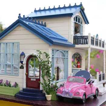 DIY Leļļu Nams Wodden Miniatūru Mēbeles Komplekts Koka Namiņš Miniaturas Rotaļlietas Bērniem Ziemassvētku Dāvana Jaunas A32