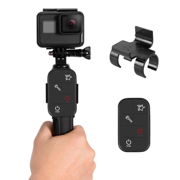 TELESIN Selfie Stick Regulējams Tālvadības Atslēga Bracket Mount Turētājs, Melns Plastmasas GoPro Hero 9 8 7 6 5 4 3 Melns
