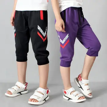 Bērniem sporta apgriezts bikses vasarā jaunu kokvilnas bērnu apģērbs lieliem bērniem gadījuma meitenēm bērnu zēnu drēbes
