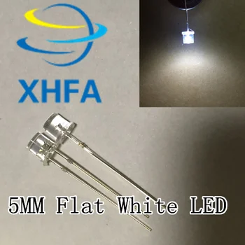500pcs LED Diode 5mm Caurspīdīgs Balts Ultra Bright 5 mm Flat Top Skaidrs, Objektīva Gaismas Diožu LED Lampa Ar Caurumu