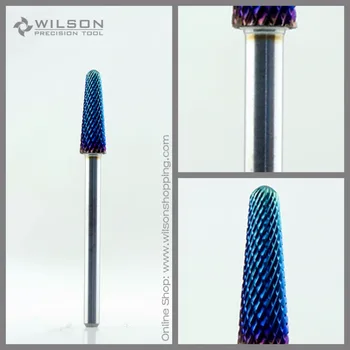 Konuss Bitu Sodu (F-1130102) - Zilā Nano Pārklājums - WILSON Volframa Karbīda Nagu Bitu Elektrisko Manikīra Dril