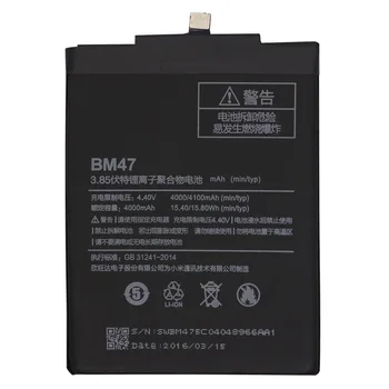 BM47 akumulatoru Xiaomi Redmi 3 3S 4X 3X Baterijas Nomaiņa 4000mAh Augstas Kapacitātes Litija Polimēru Bateria