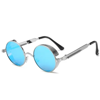Metāla Kārtas Steampunk Saulesbrilles, Vīriešu un Sieviešu Modes Brilles Zīmola Dizainere Retro Rāmis Vintage, Saulesbrilles Augstas Kvalitātes UV400