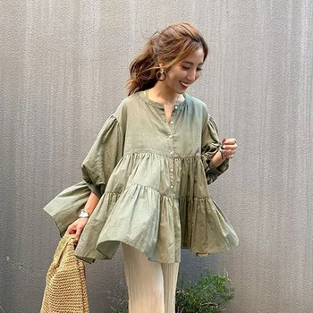Japāņu Svaigi Dāmas Blūze Zaudēt Gadījuma Iela Valkāt Kreklus Korejiešu Stilā, Cietā Sieviešu Topi 