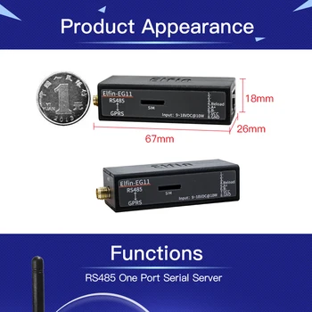 Seriālā Porta RS485, GPRS, GSM Servera Ierīci Converter Module Elfin-EG11 Atbalsta Modbus TCP Protokols