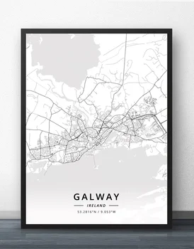 Belfāstas Ziemeļu Dublinas Galway Kilkenny, Īrija Kartes Plakāts