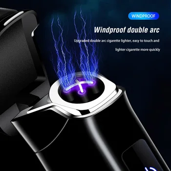Dubultā Loka Plazmas Vieglāks Smart Touch Maināmām 14450 Akumulatoru, USB Elektronisko Vieglāks Uzlādējams Pretvēja Dāvanas Cilvēks
