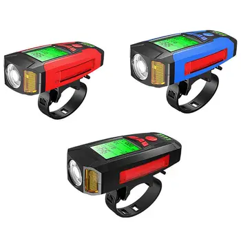 3-in-1 Velosipēdu Lukturu USB Uzlādējams ar hronometru ragu lampas 5 Apgaismojuma Režīmi MTB Priekšējo gaismu Par Riteņbraukšanu, Velo Aksesuāri
