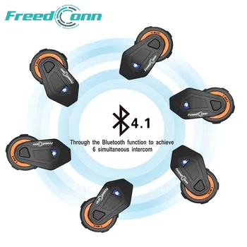 FreedConn 6 Braucēji T-max Motocikla Ķivere Domofons Bluetooth Austiņas ar FM Radio Moto Intercomunicador